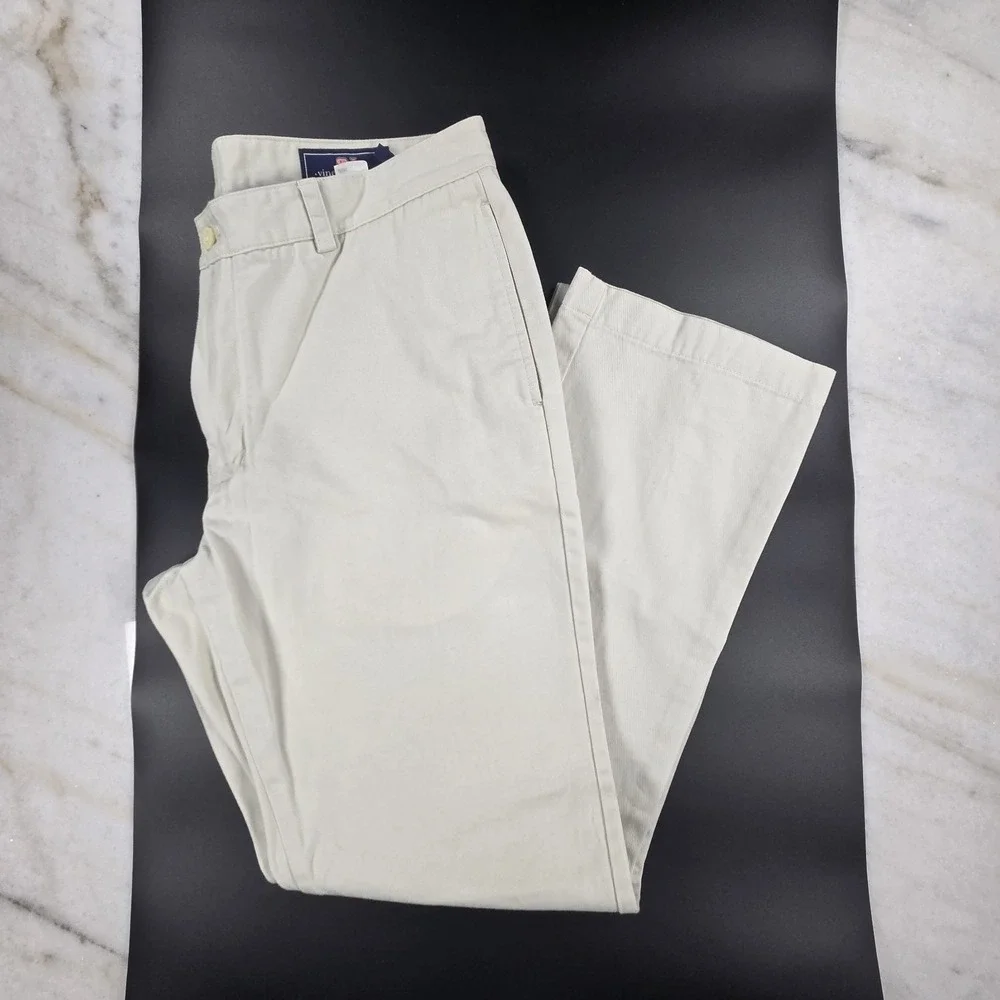 Vineyard Vines Slim Fit Club Pant 35x32 Khaki Chinos Preppy Coastal Stone Beige